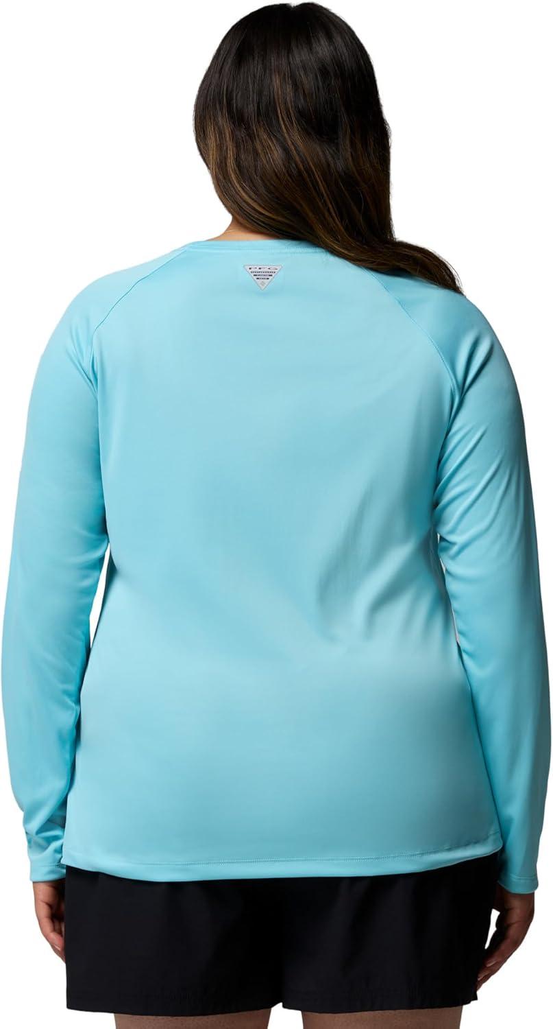 imageColumbia Womens Tidal Tee II Long Sleeve HoodieCocoa ButterSalmon Logo