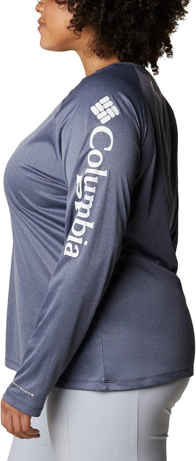 imageColumbia Womens Tidal Tee II Long Sleeve HoodieCollegiate Navy HeatherWhite Logo