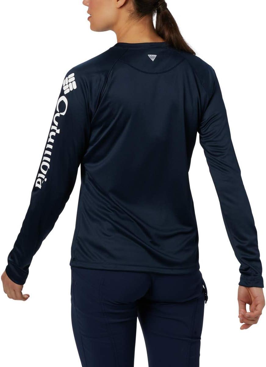 imageColumbia Womens Tidal Tee II Long Sleeve HoodieCollegiate NavyWhite Logo