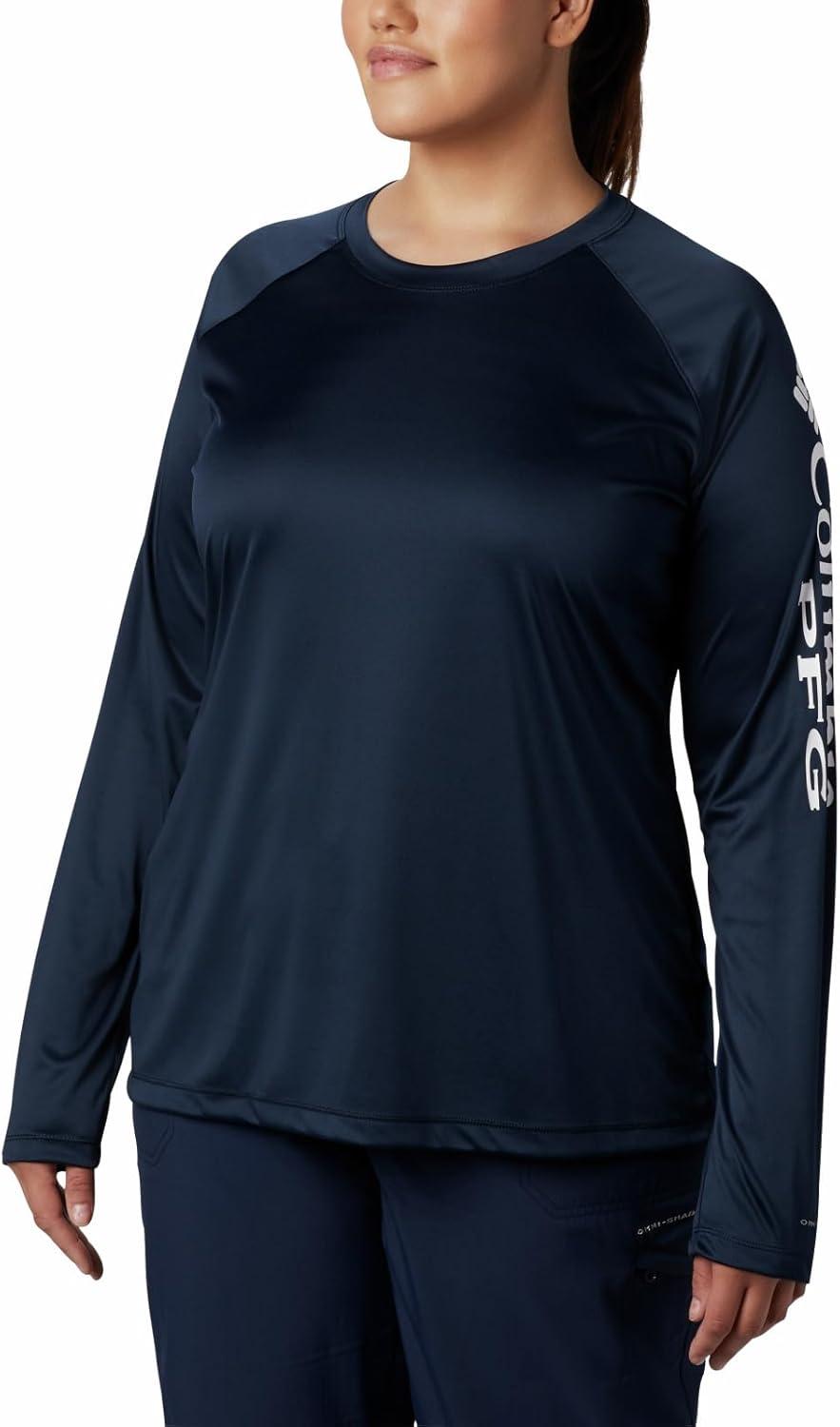 imageColumbia Womens Tidal Tee II Long Sleeve HoodieCollegiate NavyWhite Logo