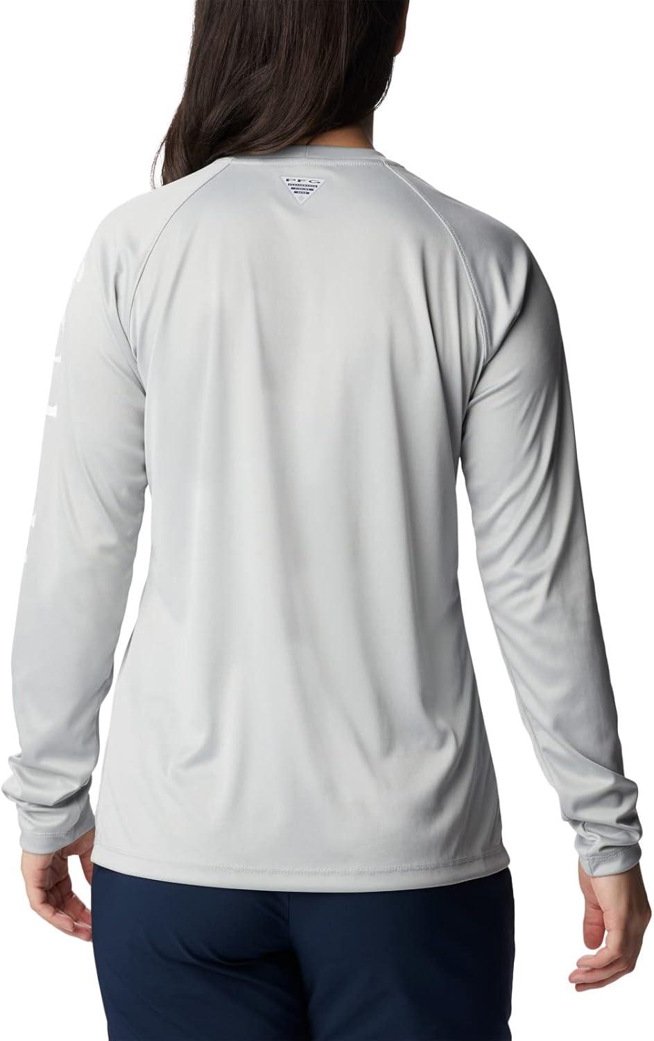 imageColumbia Womens Tidal Tee II Long Sleeve HoodieCool Grey HeatherWhite Logo