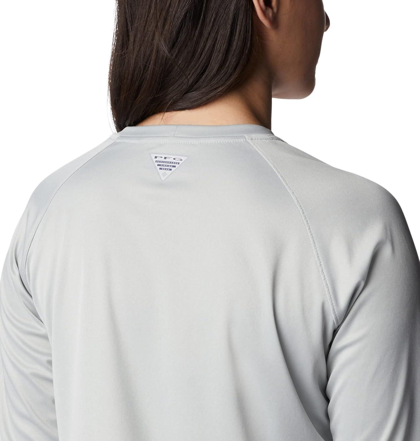 imageColumbia Womens Tidal Tee II Long Sleeve HoodieCool Grey HeatherWhite Logo