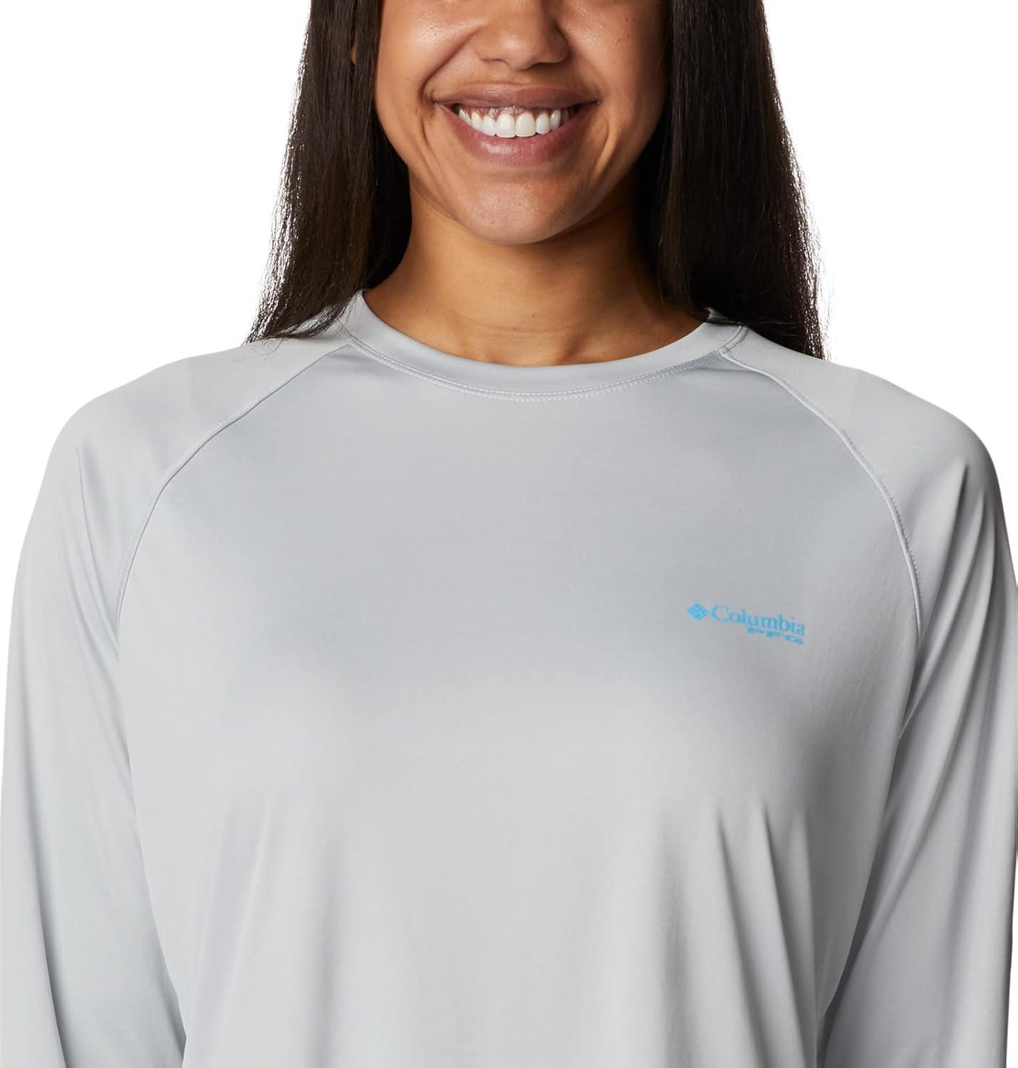 imageColumbia Womens Tidal Tee II Long Sleeve HoodieCool GreyRiptide Logo