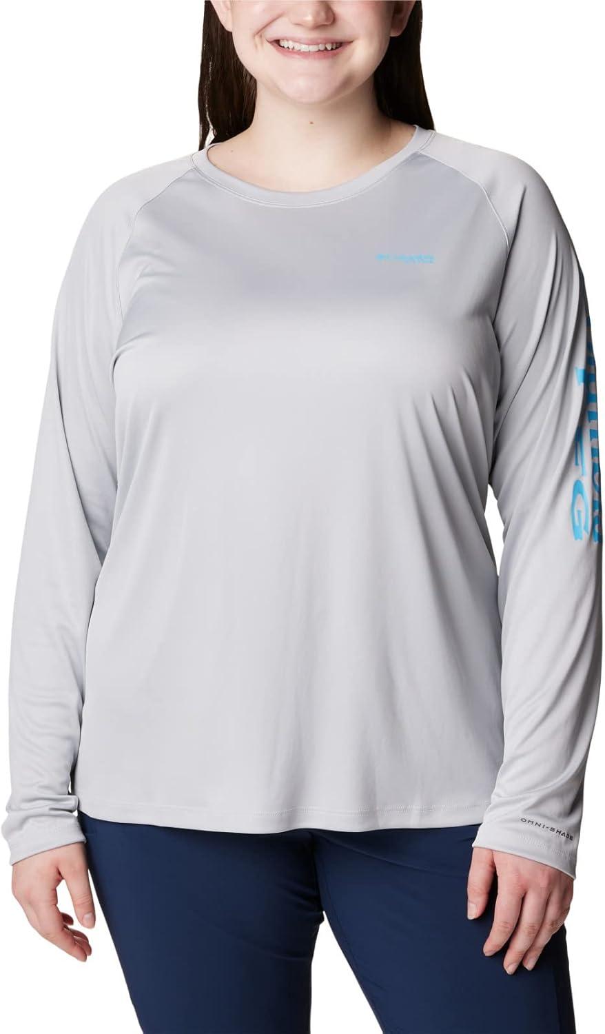 imageColumbia Womens Tidal Tee II Long Sleeve HoodieCool GreyRiptide Logo