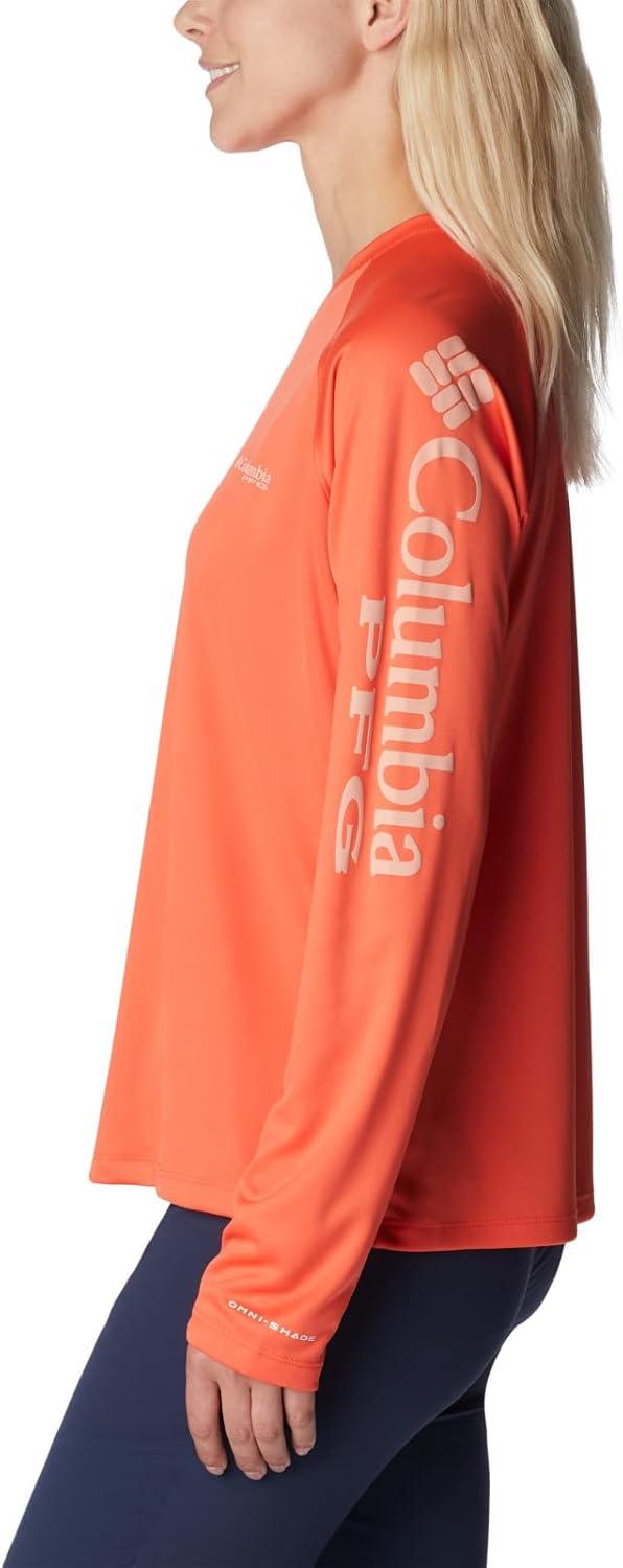 imageColumbia Womens Tidal Tee II Long Sleeve HoodieCorangeLight Coral Logo