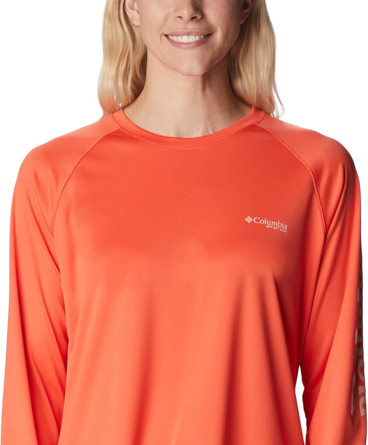 imageColumbia Womens Tidal Tee II Long Sleeve HoodieCorangeLight Coral Logo