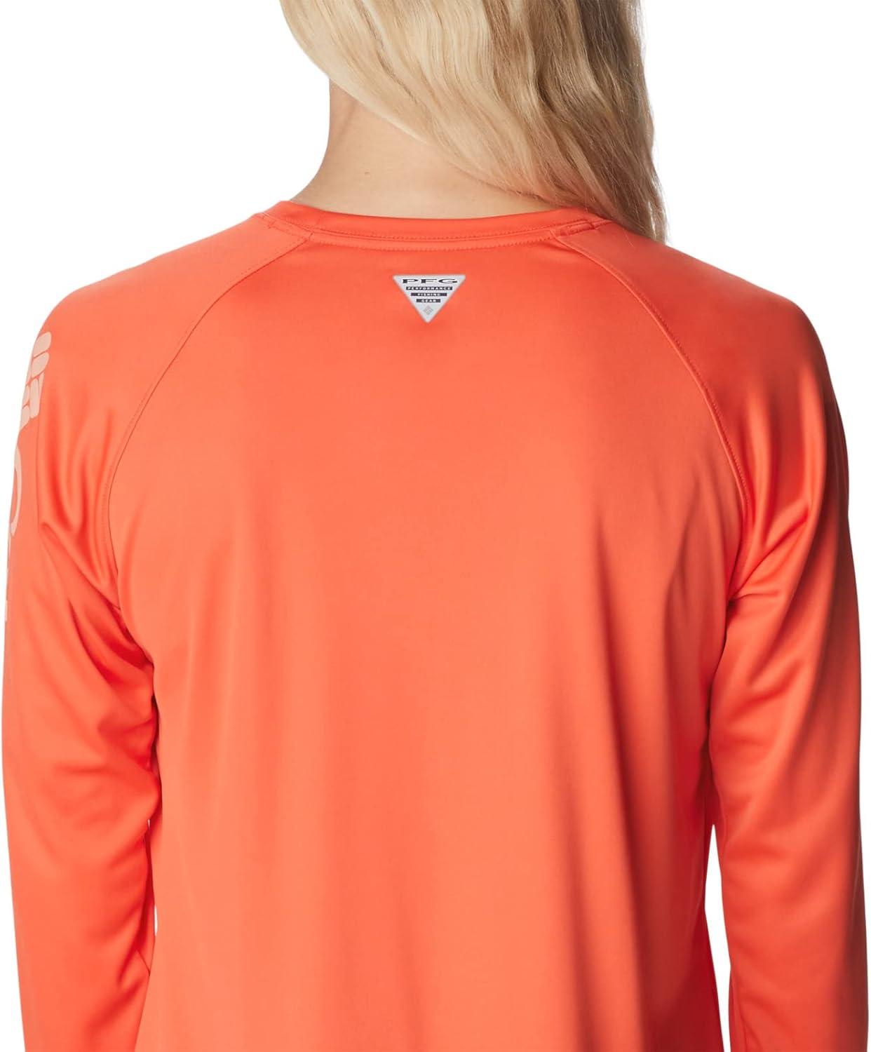 imageColumbia Womens Tidal Tee II Long Sleeve HoodieCorangeLight Coral Logo