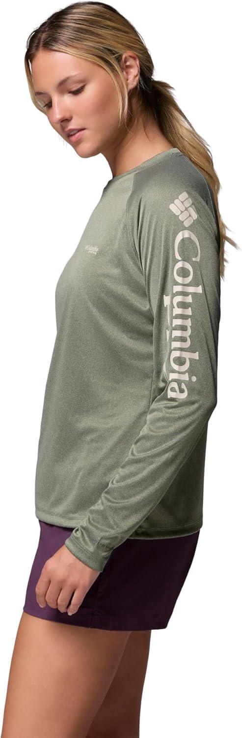 imageColumbia Womens Tidal Tee II Long Sleeve HoodieCypress HeatherDark Stone Logo