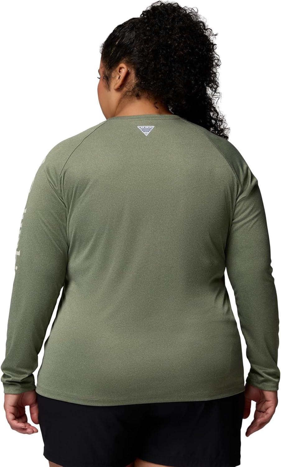 imageColumbia Womens Tidal Tee II Long Sleeve HoodieCypress HeatherDark Stone Logo