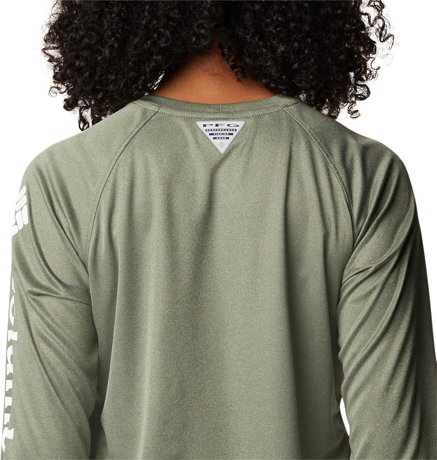imageColumbia Womens Tidal Tee II Long Sleeve HoodieCypress HeatherWhite Logo