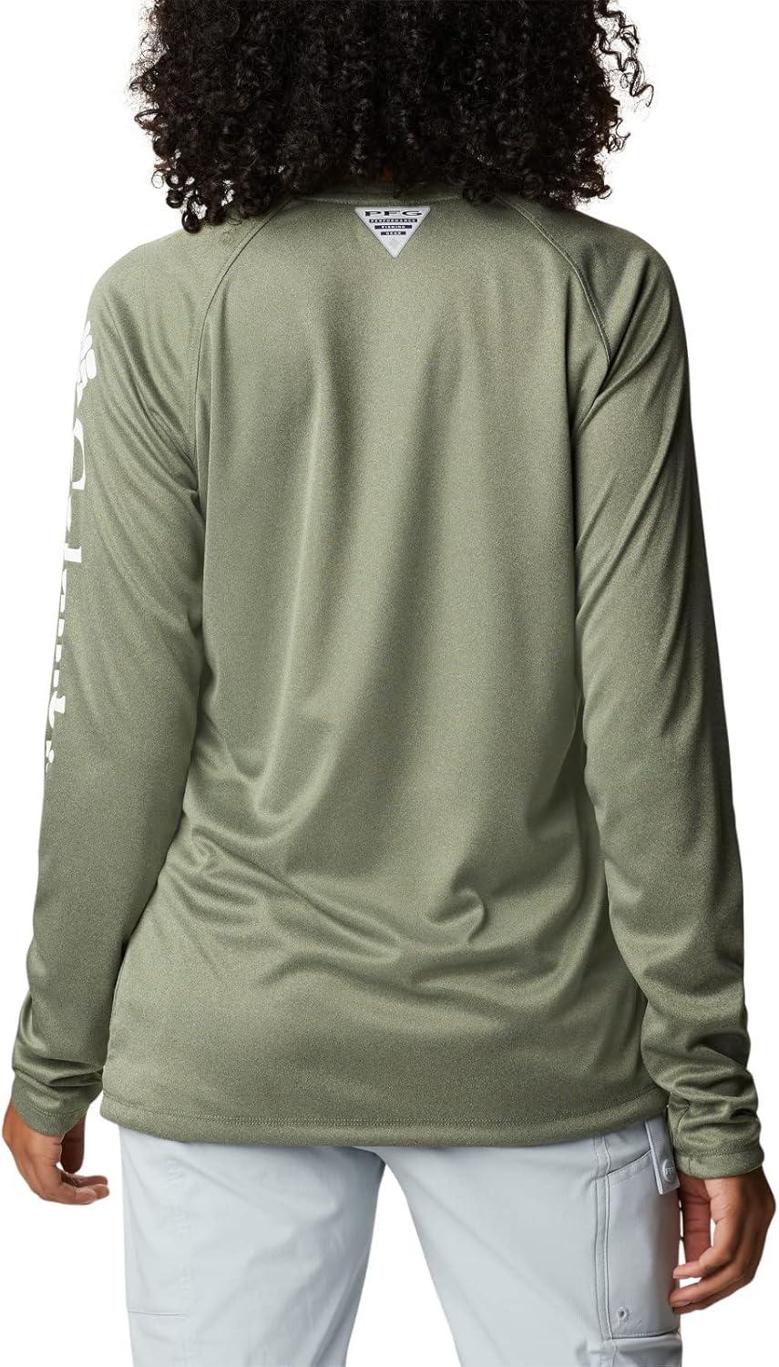imageColumbia Womens Tidal Tee II Long Sleeve HoodieCypress HeatherWhite Logo