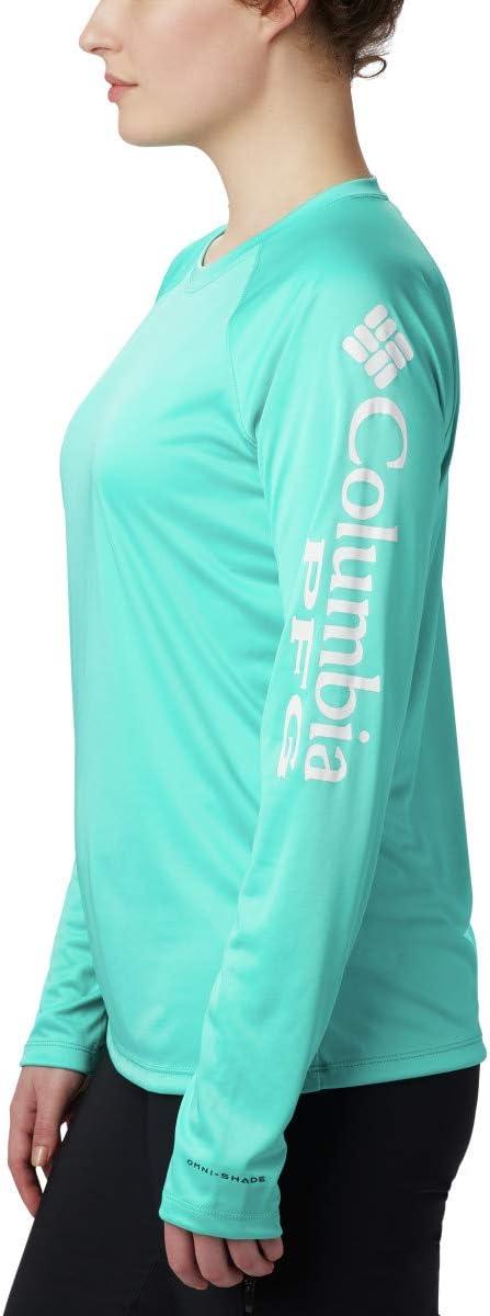 imageColumbia Womens Tidal Tee II Long Sleeve HoodieDolphinWhite Logo