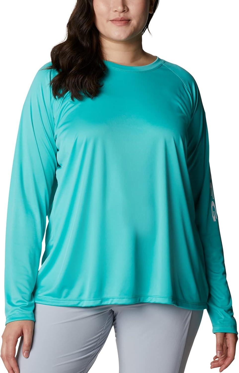 imageColumbia Womens Tidal Tee II Long Sleeve HoodieDolphinWhite Logo