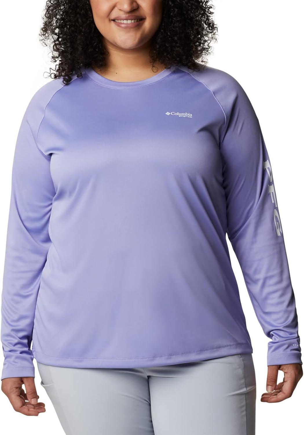 imageColumbia Womens Tidal Tee II Long Sleeve HoodieFairytaleWhite Logo