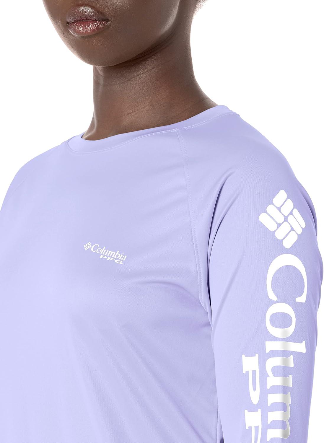 imageColumbia Womens Tidal Tee II Long Sleeve HoodieFairytaleWhite Logo