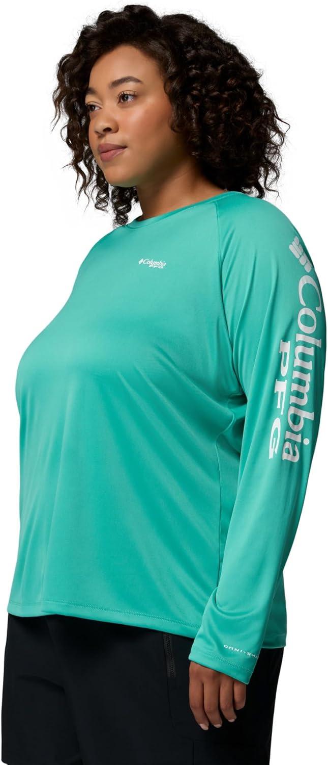 imageColumbia Womens Tidal Tee II Long Sleeve HoodieGlaze GreenWhite Logo