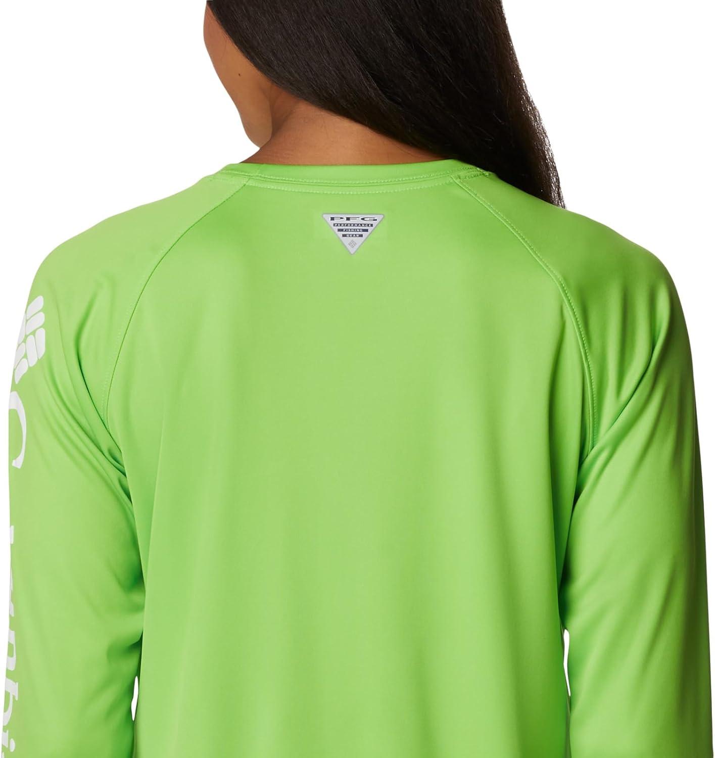 imageColumbia Womens Tidal Tee II Long Sleeve HoodieGreen MambaWhite Logo