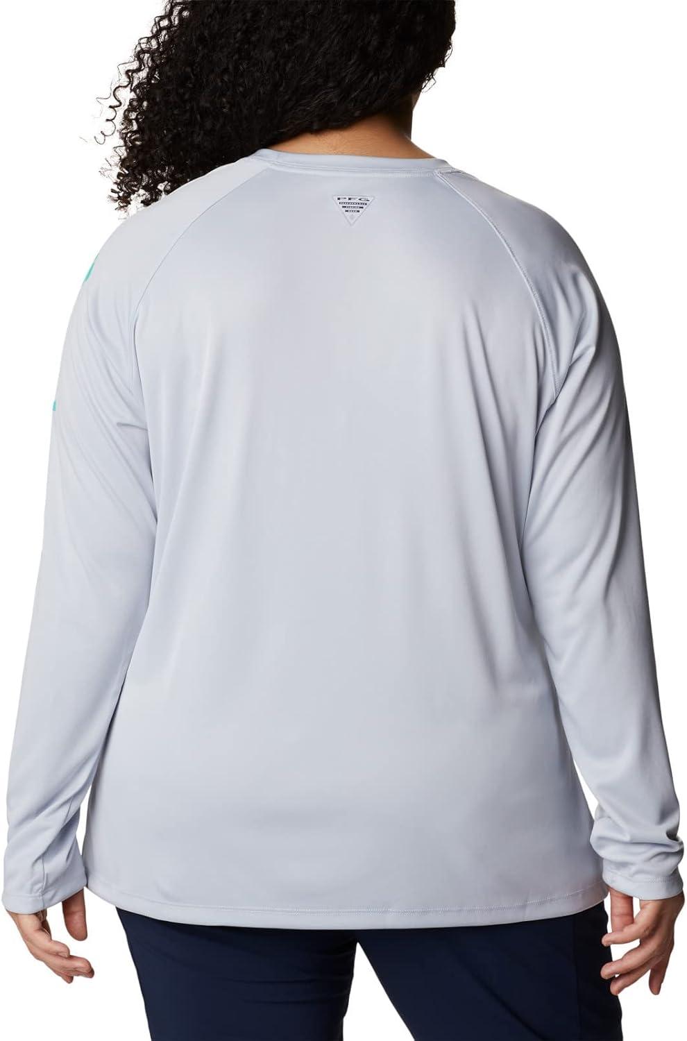 imageColumbia Womens Tidal Tee II Long Sleeve HoodieGreen MambaWhite Logo