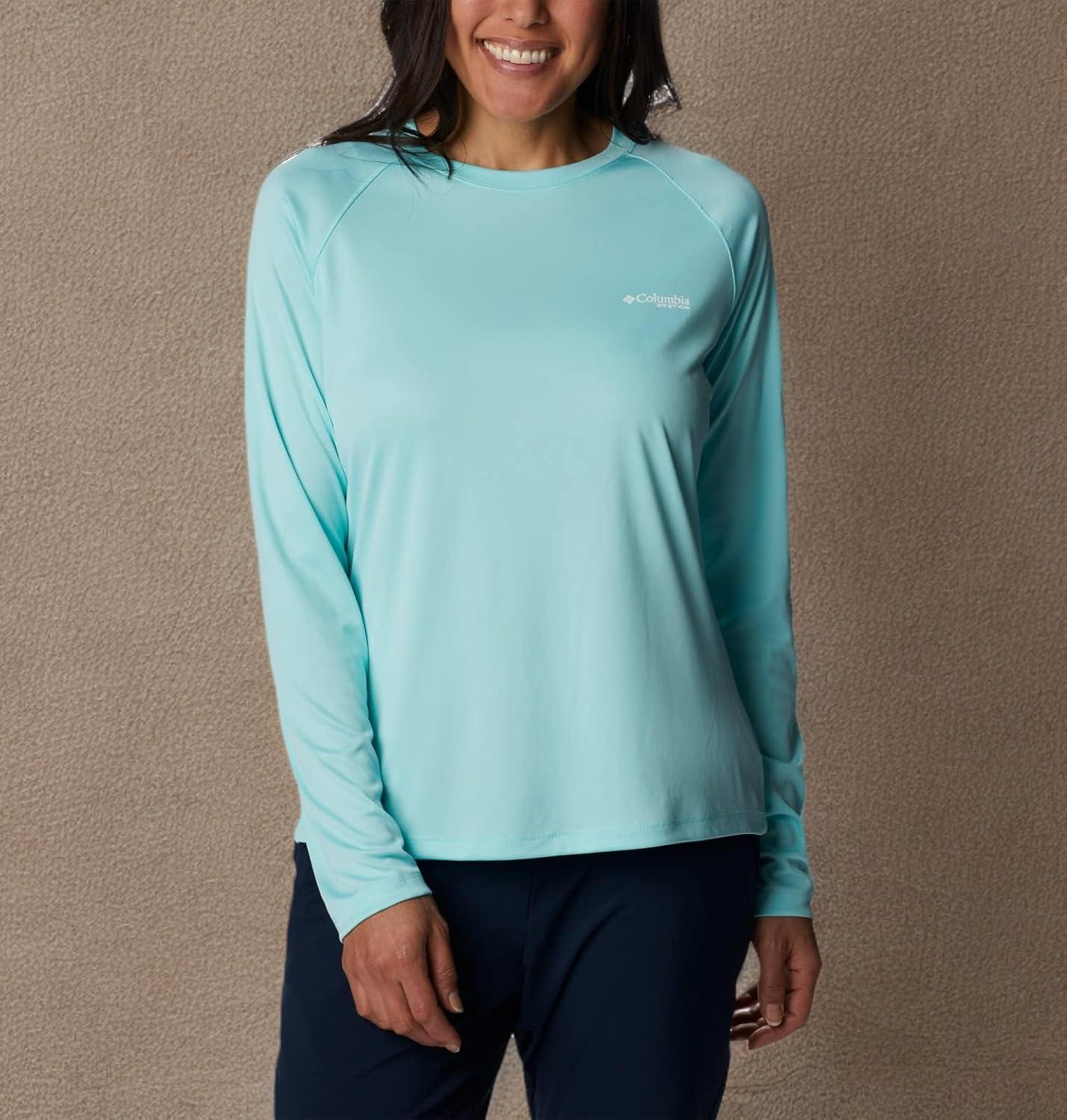 imageColumbia Womens Tidal Tee II Long Sleeve HoodieGulf StreamWhite Logo