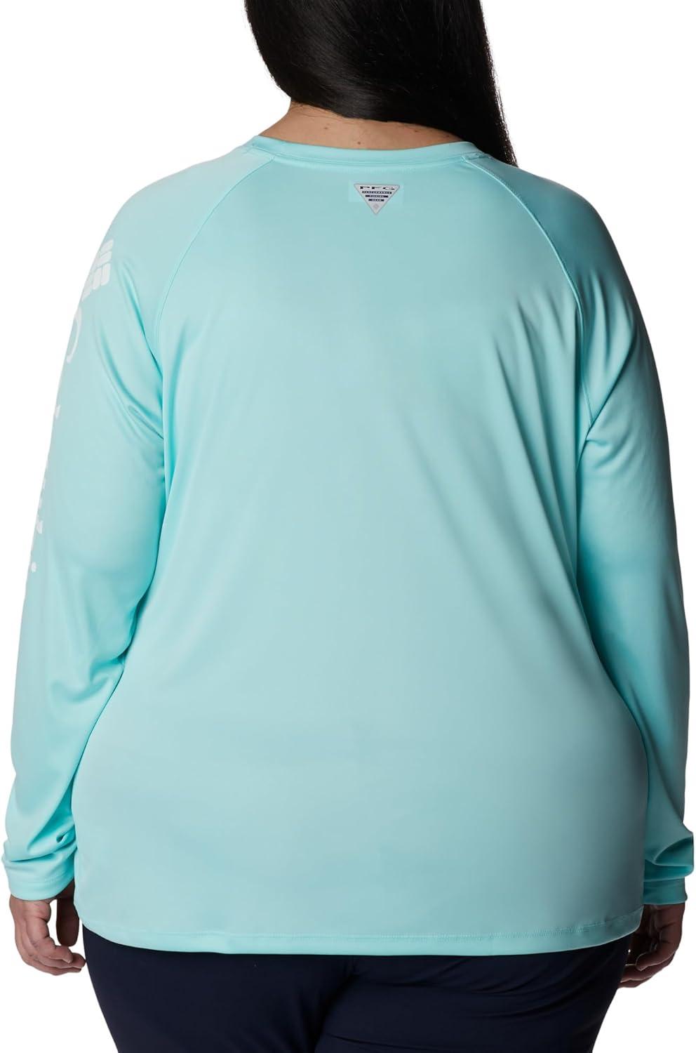 imageColumbia Womens Tidal Tee II Long Sleeve HoodieGullfoss GreenWhite Logo