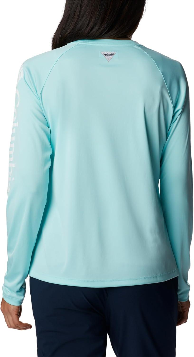 imageColumbia Womens Tidal Tee II Long Sleeve HoodieGullfoss GreenWhite Logo