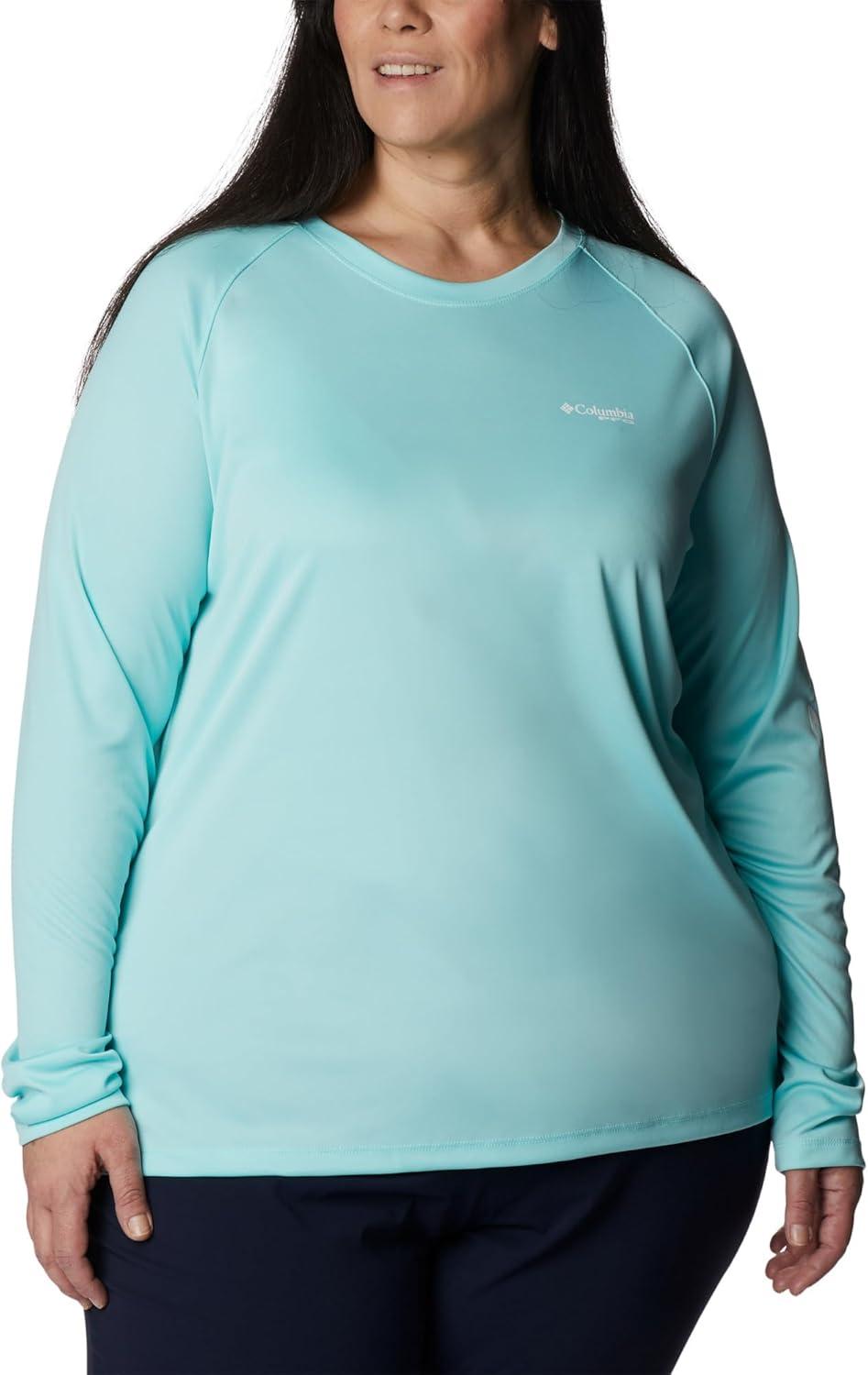 imageColumbia Womens Tidal Tee II Long Sleeve HoodieGullfoss GreenWhite Logo
