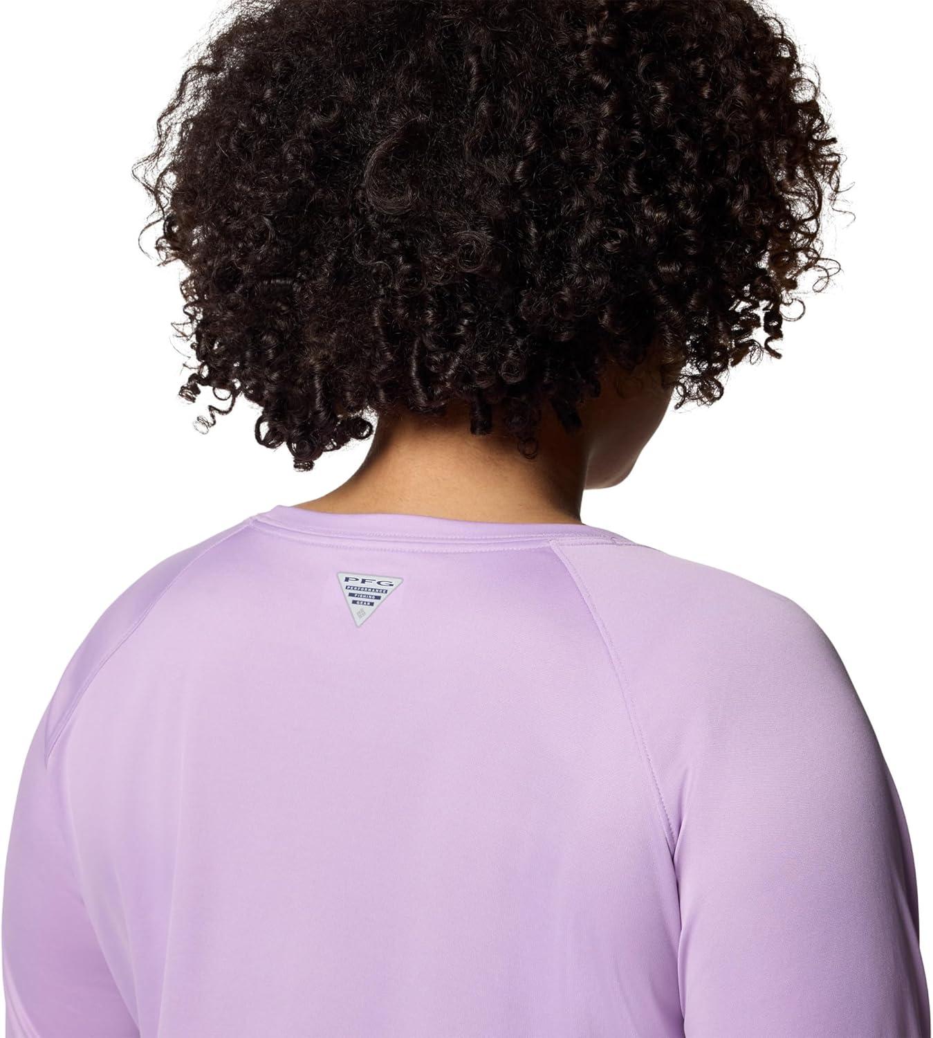 imageColumbia Womens Tidal Tee II Long Sleeve HoodieHydrangeaBlack Logo