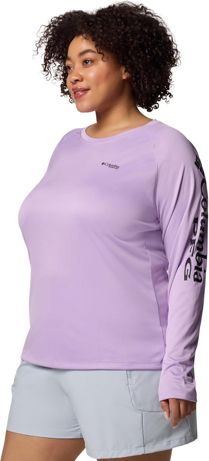 imageColumbia Womens Tidal Tee II Long Sleeve HoodieHydrangeaBlack Logo