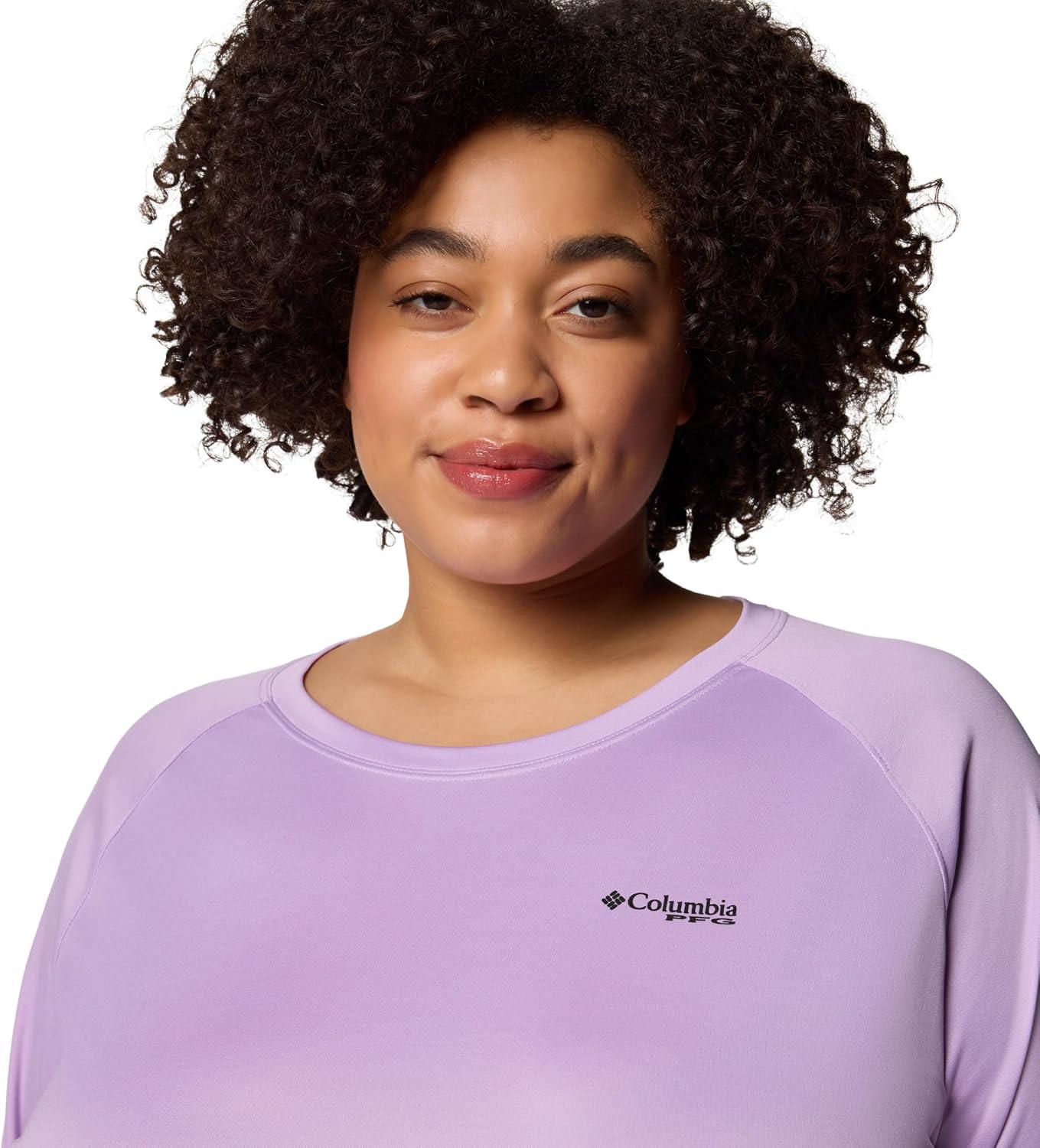 imageColumbia Womens Tidal Tee II Long Sleeve HoodieHydrangeaBlack Logo