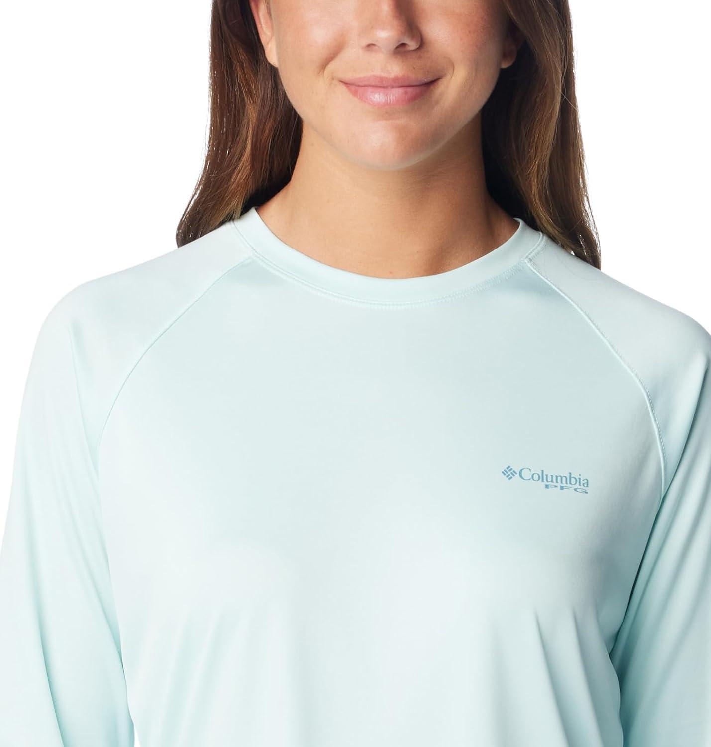 imageColumbia Womens Tidal Tee II Long Sleeve HoodieIcy MornCanyon Blue Logo