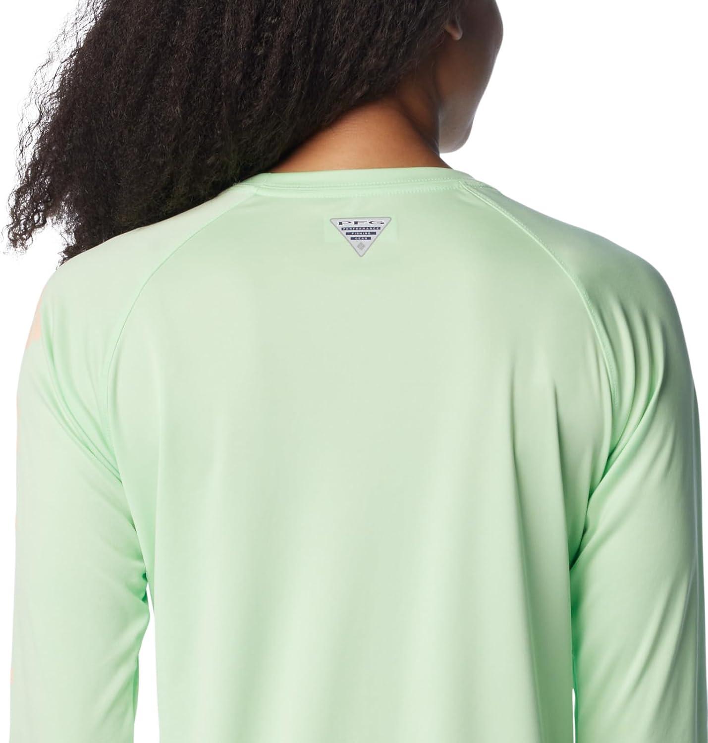 imageColumbia Womens Tidal Tee II Long Sleeve HoodieKey WestPeach Fizz Logo
