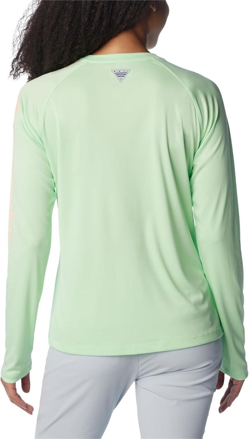 imageColumbia Womens Tidal Tee II Long Sleeve HoodieKey WestPeach Fizz Logo
