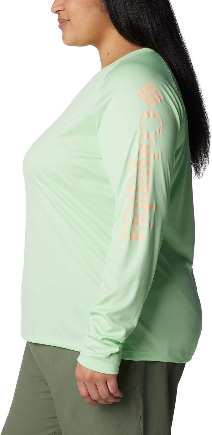 imageColumbia Womens Tidal Tee II Long Sleeve HoodieKey WestPeach Fizz Logo