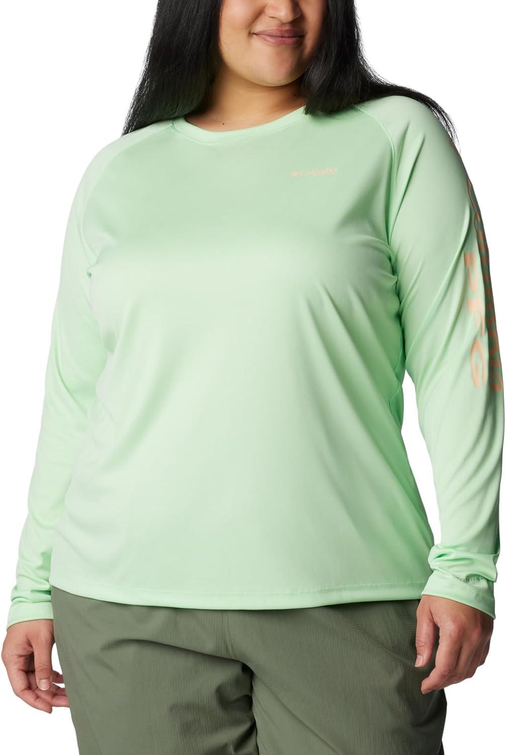 imageColumbia Womens Tidal Tee II Long Sleeve HoodieKey WestPeach Fizz Logo