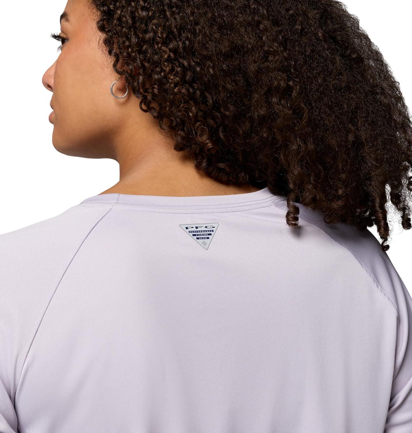 imageColumbia Womens Tidal Tee II Long Sleeve HoodieLavender Pearl HeatherWhite Logo