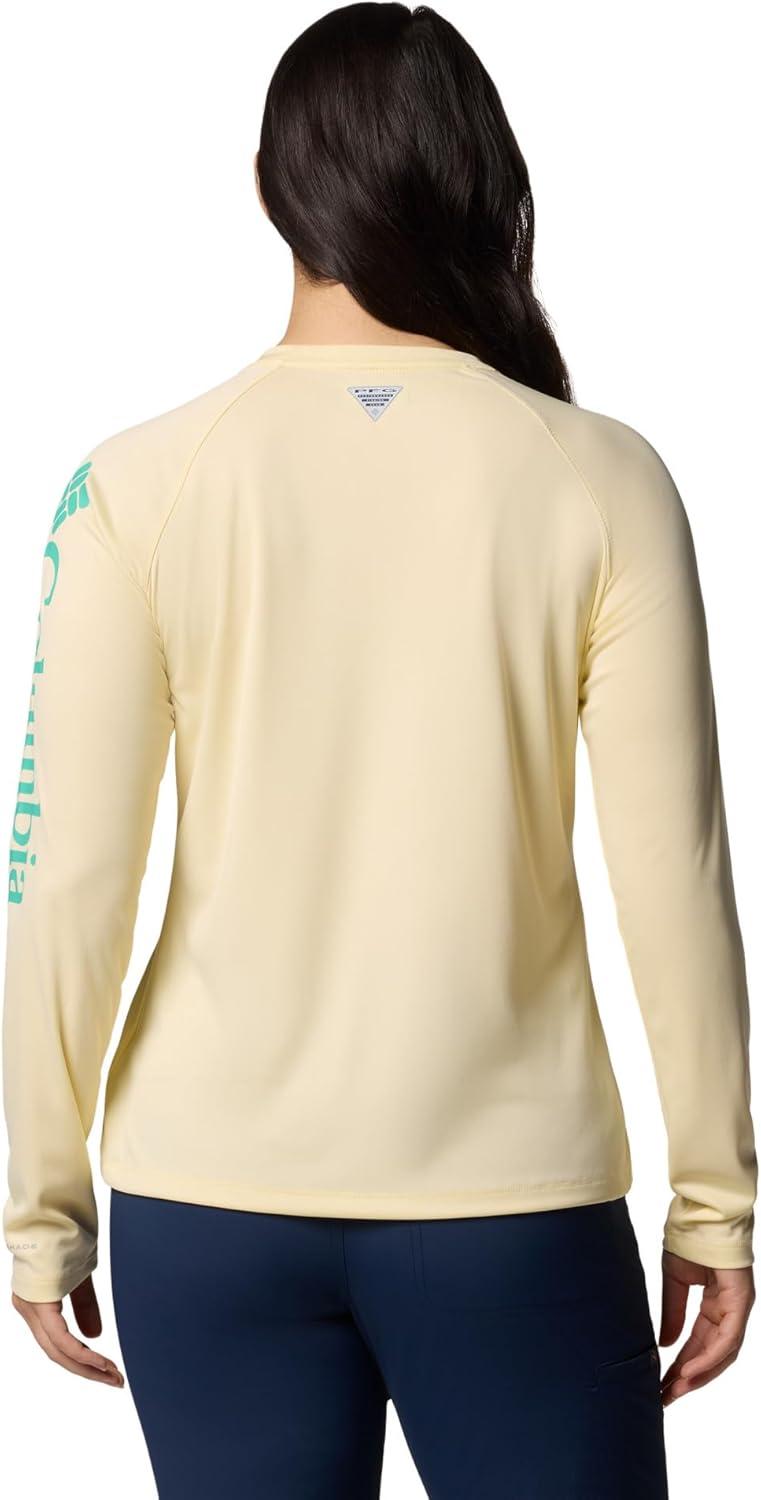 imageColumbia Womens Tidal Tee II Long Sleeve HoodieLemon WashGlaze Green Logo
