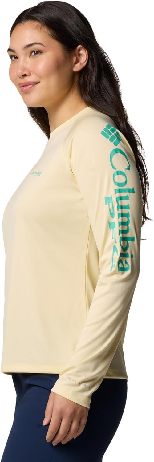 imageColumbia Womens Tidal Tee II Long Sleeve HoodieLemon WashGlaze Green Logo