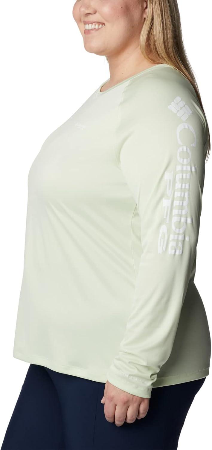 imageColumbia Womens Tidal Tee II Long Sleeve HoodieLight LimeWhite Logo