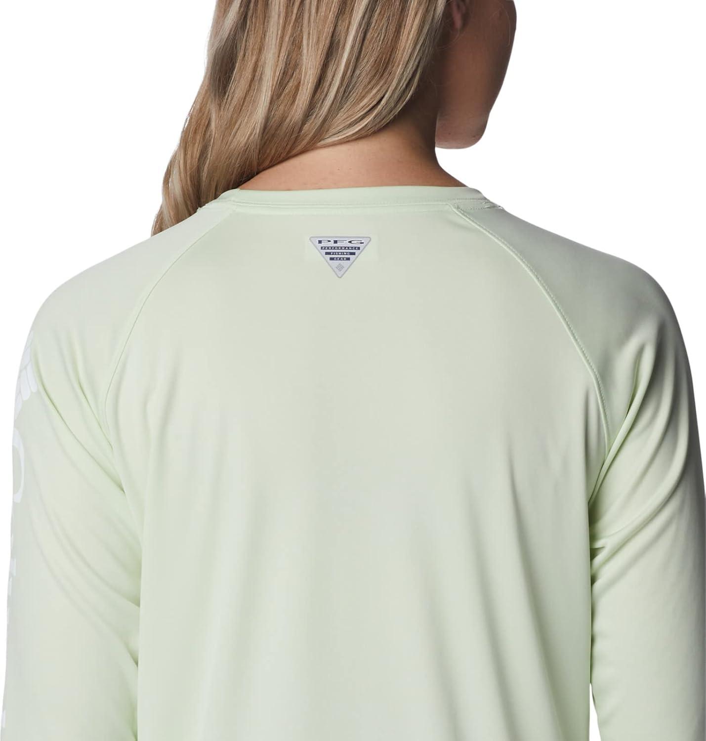 imageColumbia Womens Tidal Tee II Long Sleeve HoodieLight LimeWhite Logo