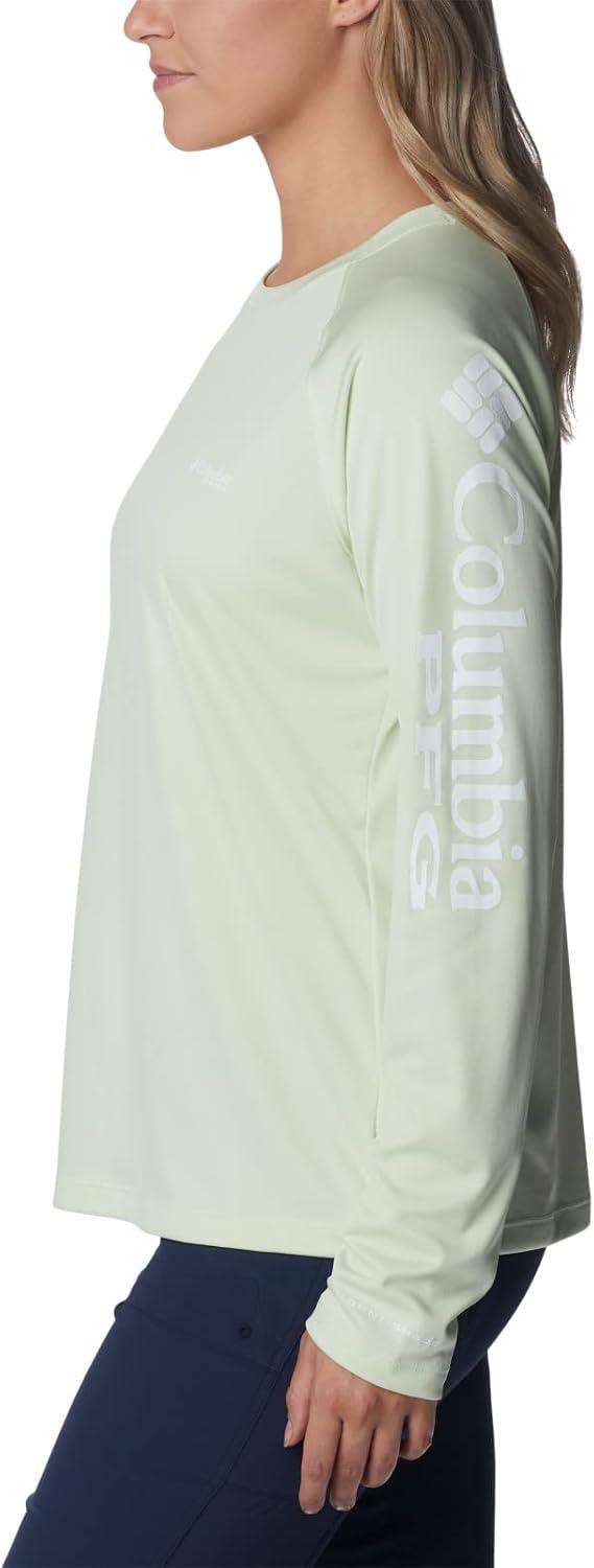 imageColumbia Womens Tidal Tee II Long Sleeve HoodieLight LimeWhite Logo
