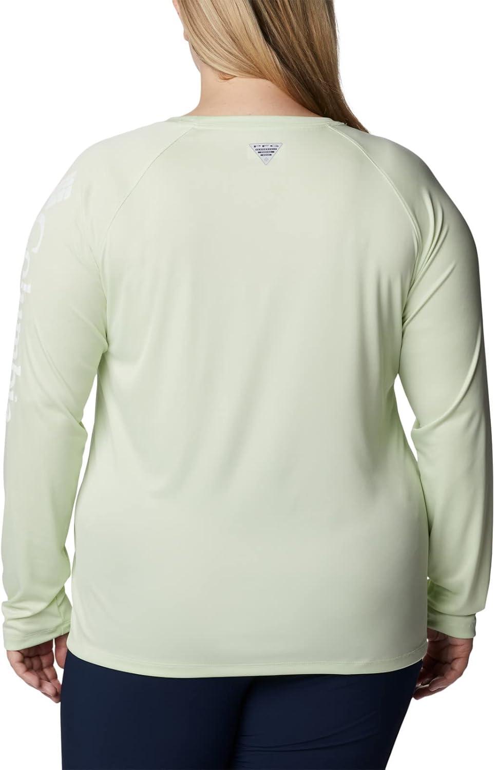 imageColumbia Womens Tidal Tee II Long Sleeve HoodieLight LimeWhite Logo