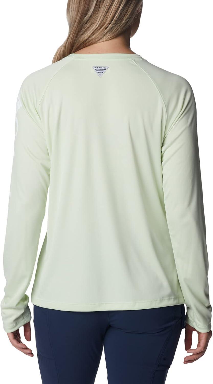 imageColumbia Womens Tidal Tee II Long Sleeve HoodieLight LimeWhite Logo