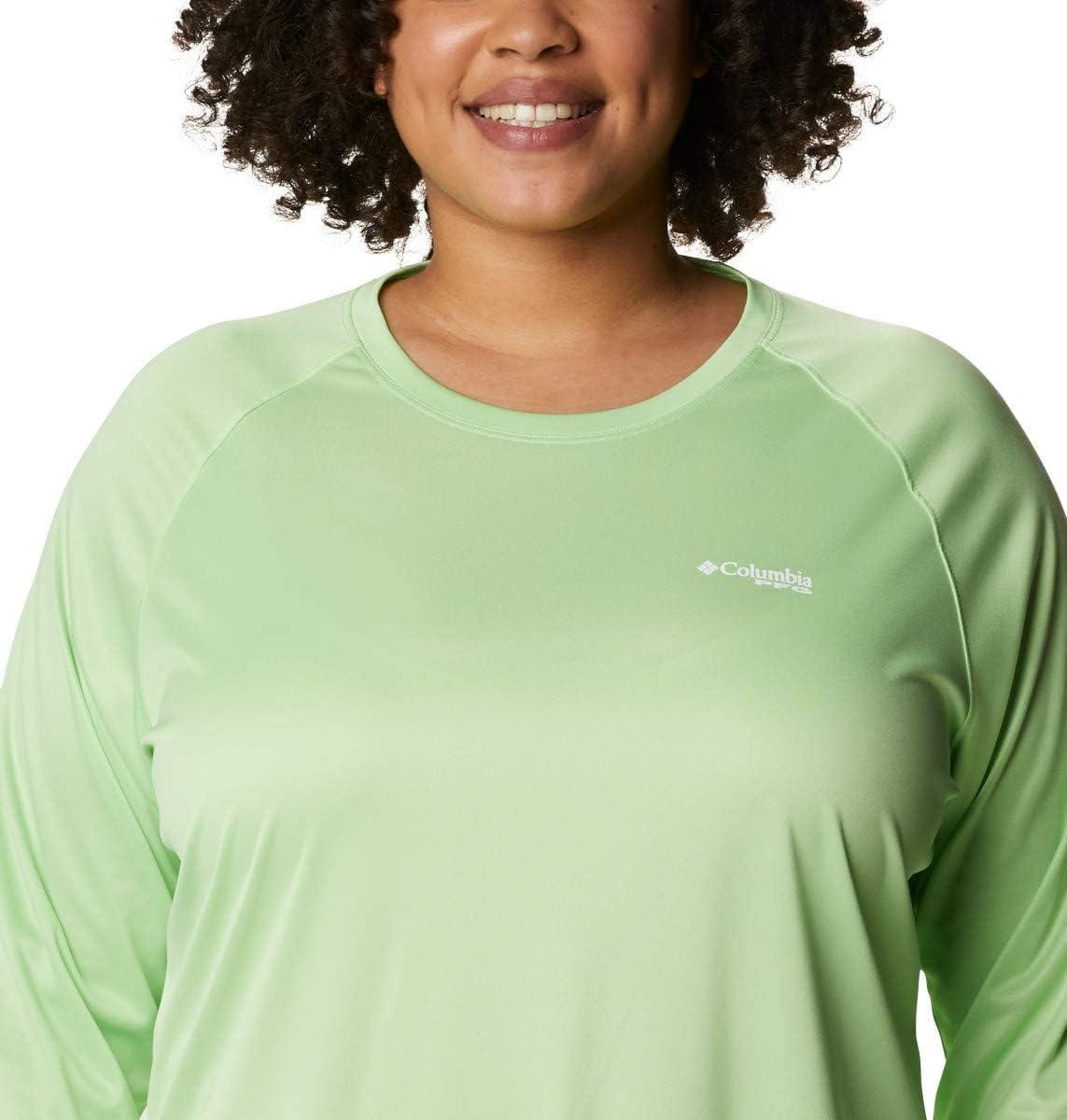 imageColumbia Womens Tidal Tee II Long Sleeve HoodieLime Glow HeatherGulf Stream Logo