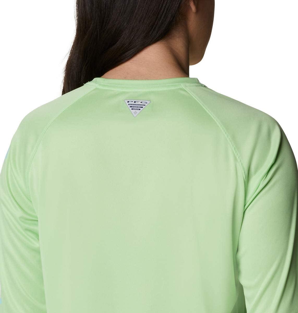 imageColumbia Womens Tidal Tee II Long Sleeve HoodieLime Glow HeatherGulf Stream Logo