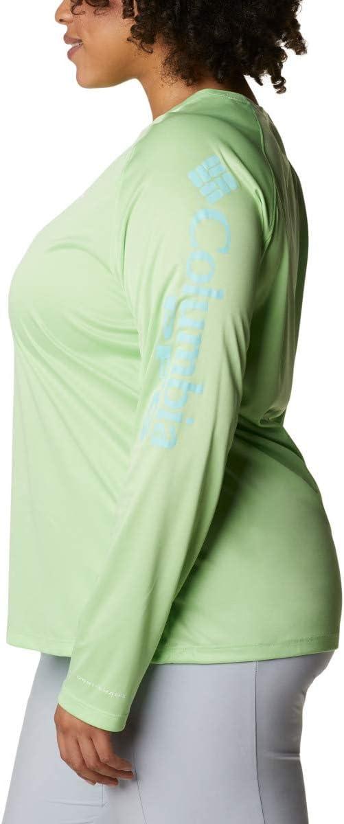 imageColumbia Womens Tidal Tee II Long Sleeve HoodieLime Glow HeatherGulf Stream Logo
