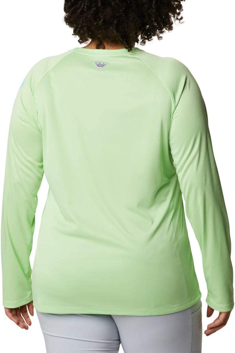 imageColumbia Womens Tidal Tee II Long Sleeve HoodieLime Glow HeatherGulf Stream Logo