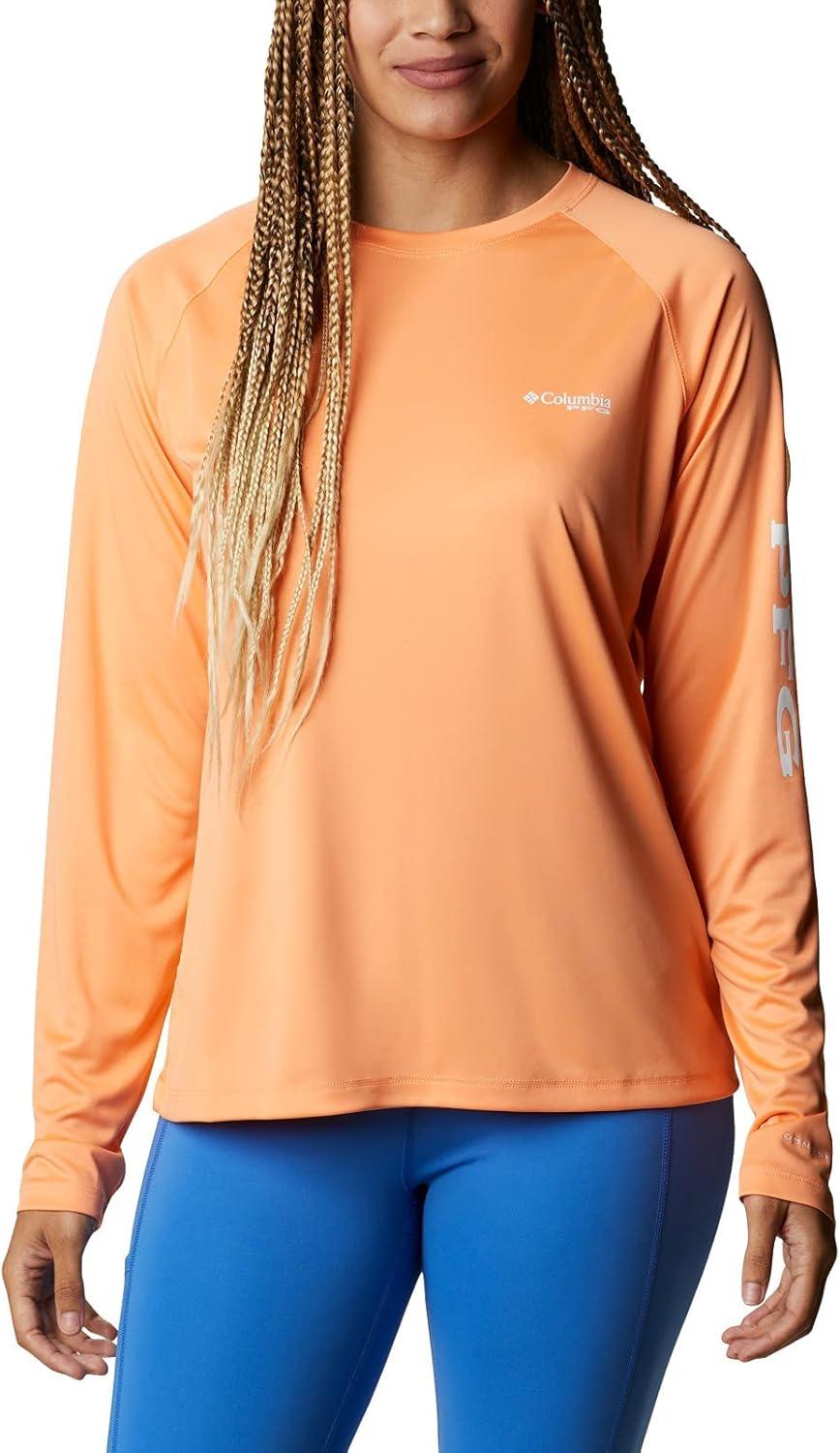 imageColumbia Womens Tidal Tee II Long Sleeve HoodieLime GlowWhite Logo