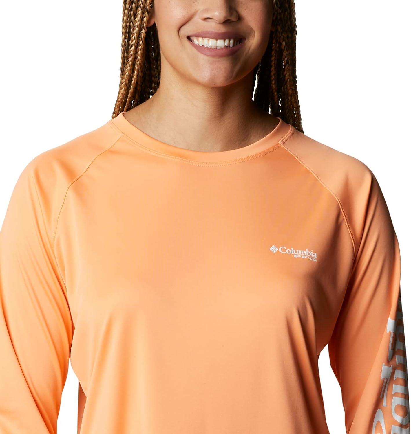 imageColumbia Womens Tidal Tee II Long Sleeve HoodieLime GlowWhite Logo