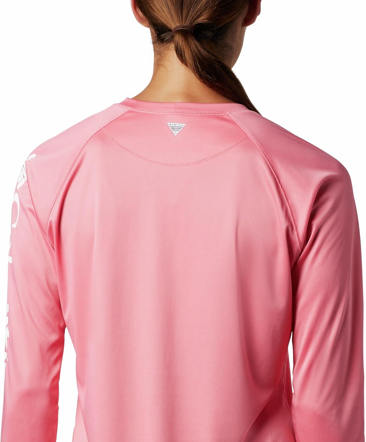 imageColumbia Womens Tidal Tee II Long Sleeve HoodieLollipopWhite Logo