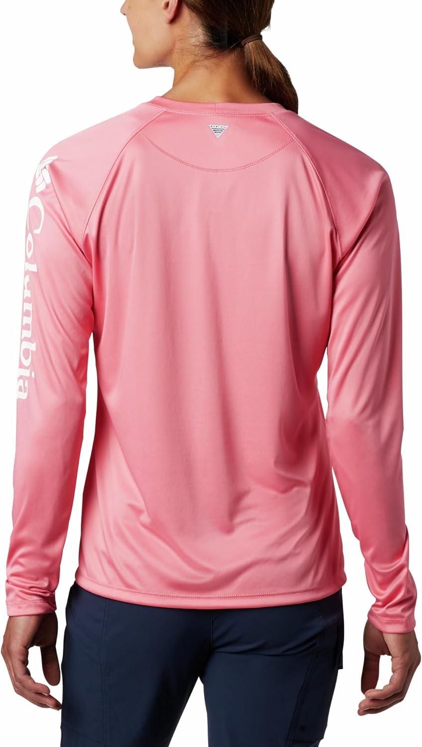 imageColumbia Womens Tidal Tee II Long Sleeve HoodieLollipopWhite Logo